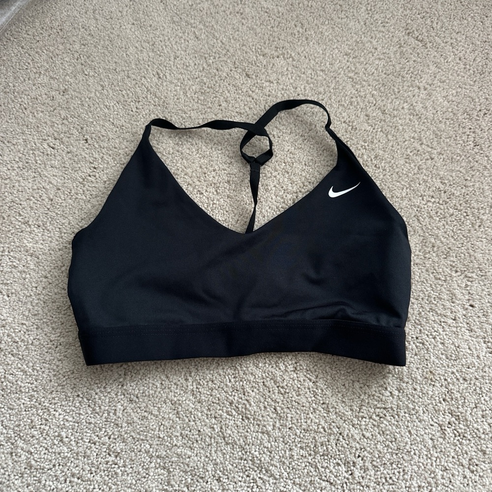 Nike Black V-Neck Strappy Sports Bra